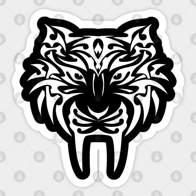 Tribal tiger Sticker by inspiringtee